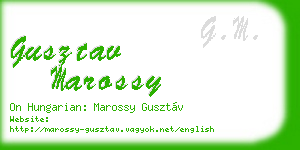 gusztav marossy business card
