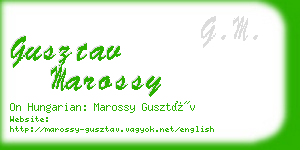 gusztav marossy business card